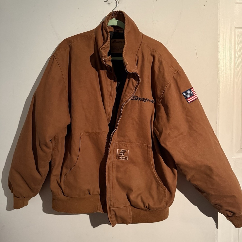 SNAP ON -  Zip Canvas Embroidered XL Workwear Jacket American Flag
